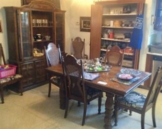 Table and chairs, china cabinet