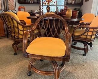 VintageLane Venture Rattan Bentwood Swivel Chairs -6