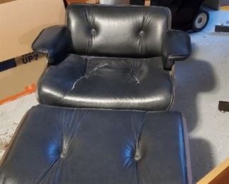 Eames style chair and ottoman