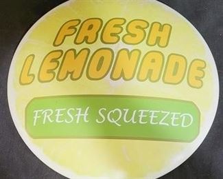 75 - 12" Metal fresh lemonade button sign
