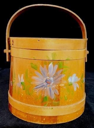78x - Wooden vintage sugar bucket with lid - 8 x 8
