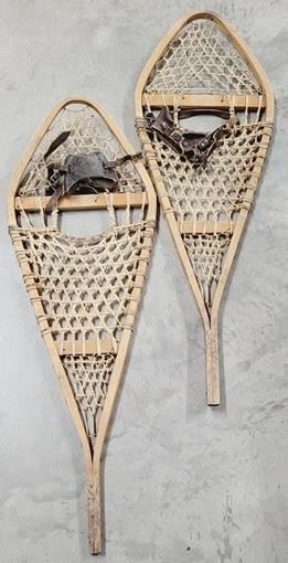 88 - Vintage pair of wooden snowshoes 43 x 15
