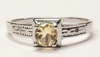 140w - 3/5 Citrine Sterling Silver Ring size 8
