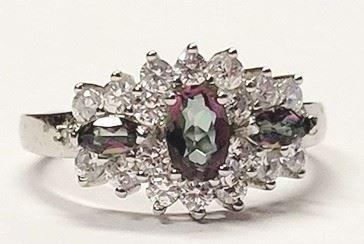 175w - 2/3ct Mystic Gemstone Sterling Silver Ring size 7
