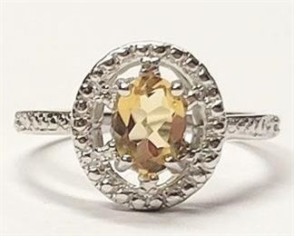 180w - 2/3ct Citrine Sterling Silver Ring size 7
