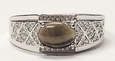 195w - Ethiopian Opal Sterling Silver Adjustable Ring
