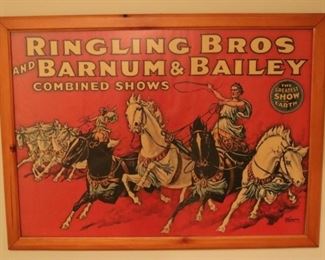 327 - Ringling Bros. Framed Circus Poster 26 x 35.5
