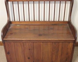 535 - Wood Toy Chest/Bench - 37 x 18 x 38
