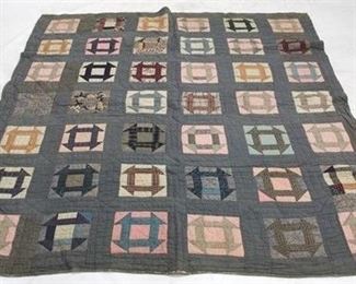989 - Hand stitched quilt - 79 x 70
