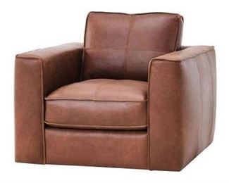 1505 - Italian leather Horizon swivel armchair by Leather Italia 42 x 40 x 34
