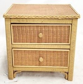 1641 - Wicker 2 drawer bedside stand 24.5 x 24 x 18
