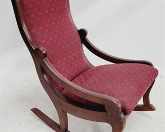 1649 - Ladies mahogany vintage rocking chair 34 x 18 x 28
