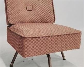1667 - Vintage mid century swivel armless chair 28 x 24 x 26
