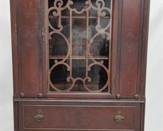 1685 - Vintage carved china cabinet 69 x 37 x 15
