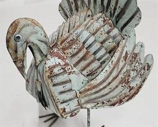 1689 - Metal turkey garden figure 22.5 x 21 x 15
