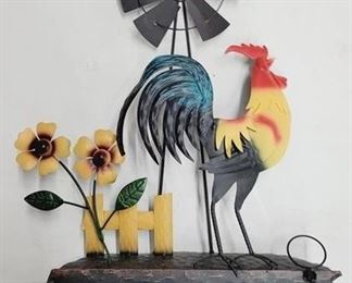 1722 - Metal rooster garden decor - 24 x 17
