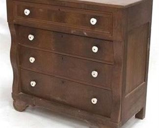 2110 - Early 4 graduated drawer chest dovetail drawers porcelain knobs 41 x 43 x 21
