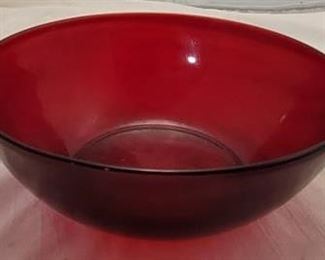 2431 - Vintage Ruby Red glass bowl 3 x 8.5
