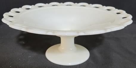 3028 - Anchor Hocking Old Colony Lace Edge bowl milk glass 4.5 x 11
