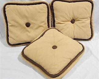 5008 - Three Tan Square Pillows - 16.5 x 16.5
