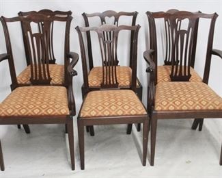 6045 - English mahogany shield back chairs 2 captain's & 4 side 40 x 25 x 19
