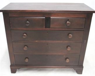 6056 - Early 2 over 3 chest of drawers 40 x 47 x 20
