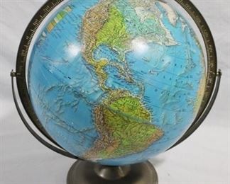 6063 - Vintage globe on metal stand 18 x 14
