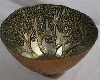 6108 - Tree of Life art glass bowl - 11 x 6
