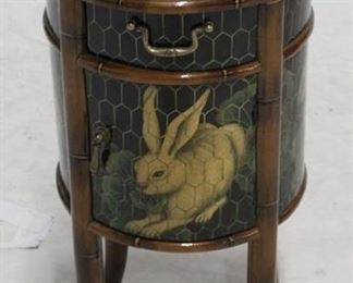 6122 - Decorative round stand with rabbit 26 x 14
