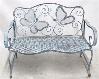 6129 - Metal butterfly garden bench 37 x 45 x 21
