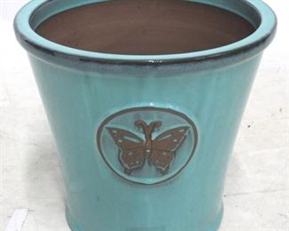 6130 - Art pottery planter with butterfly - 15 x 16

