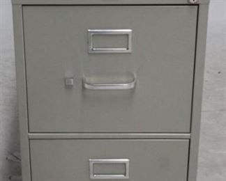 6134 - Metal 2 drawer file cabinet w/ key 29 x 15 x 25
