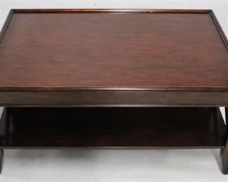 6143 - Mahogany coffee table, w/ pull outs 20 x 46 x 22 attributed to Stickley
