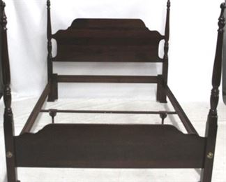 6150 - Mahogany poster bed with rails, full or queen 56 x 63 x 80
