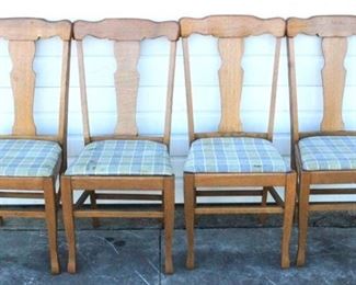 6173 - Set of 4 oak T back dining chairs 38 x 17 x 16
