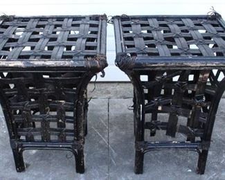 6180 - Pair outdoor end tables - 28 x 23 x 23
