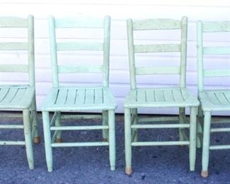 6192 - Set of 4 vintage painted chairs 37 x 17 x 15
