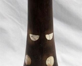 6278 - Carved wood 12.5" vase
