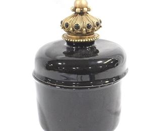 6286 - Pottery urn, cracked top, 10"

