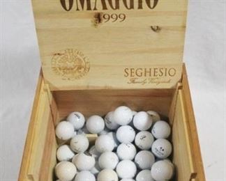 6342 - Omaggio wood box with golf balls 8 x 12 x 18
