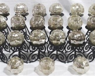 6357 - 18 Metal candle holders w/ 21 candles

