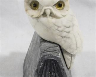6374 - Marble owl figure - 8"
