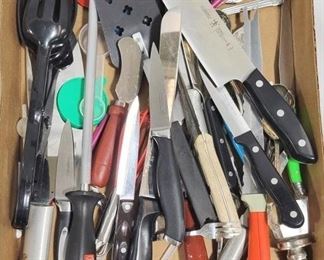 6377 - Lot of Assorted Kitchen Knives & More
