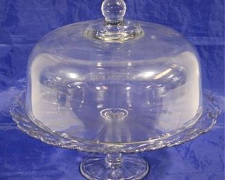 6468 - Cake stand with glass dome - 13 x 12

