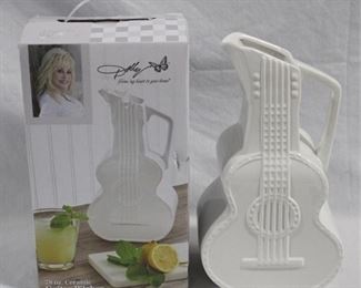 6480 - Dolly 78oz ceramic guitar pitcher w/ box 11.5"
