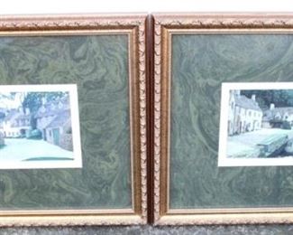 6484 - Pair signed framed prints - 15 x 17
