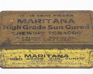 6518 - Maritana vintage tobacco tin - 2.5 x 7 x 4
