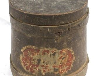 6519 - Antique wood sugar bucket - 7 x 7
