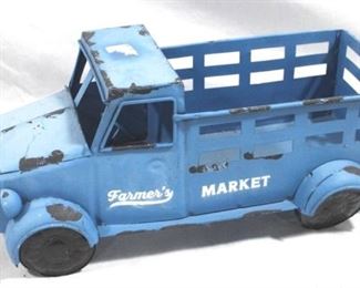 6560 - Metal blue Farmer's Market truck - 6 x 13 x 5
