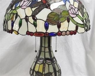 6602 - Stained Glass Lamp - 27" tall
